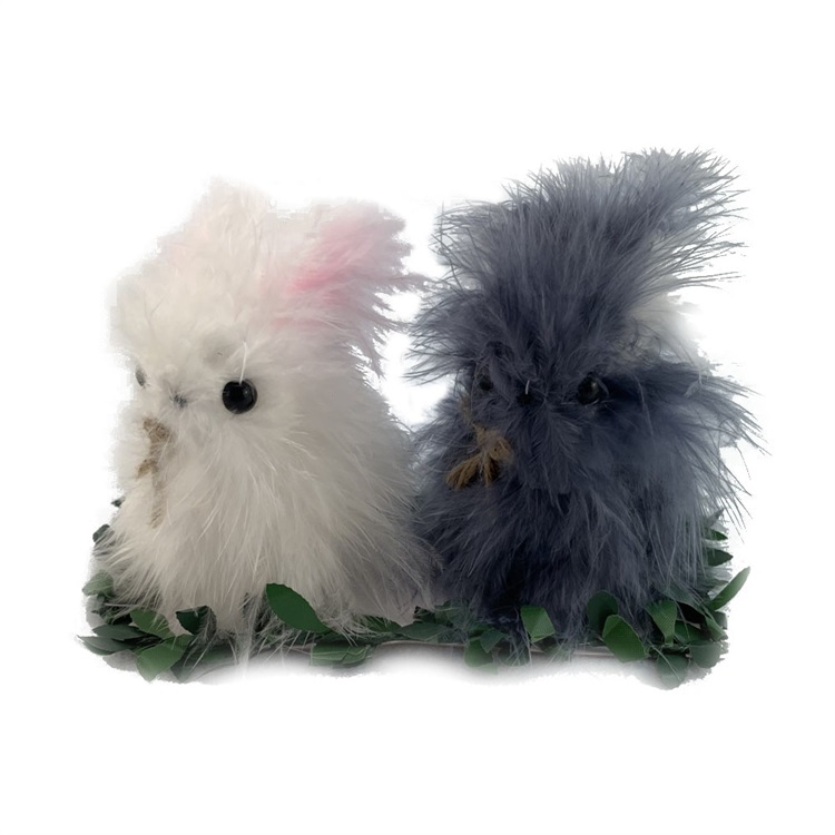 Feather Foam Rabbits Easter Table Decoration Item J-19066E_W+6E_