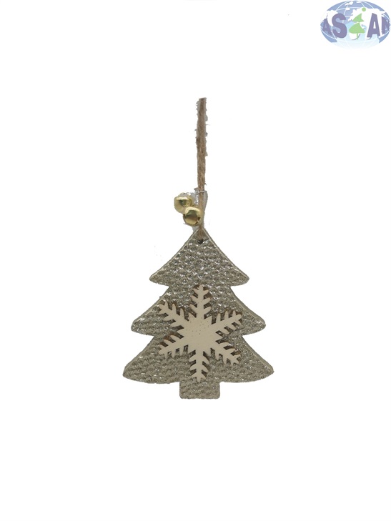 Resin Hanging Tree/Star Ornament Honeycomb Surface with Snowflake