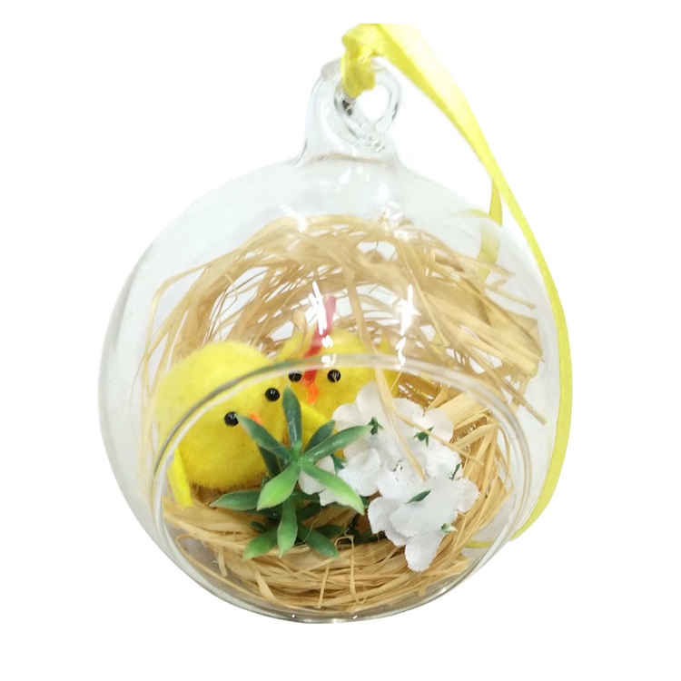 Glass Ball Easter Chick Hanging Decoration Item 930752-20