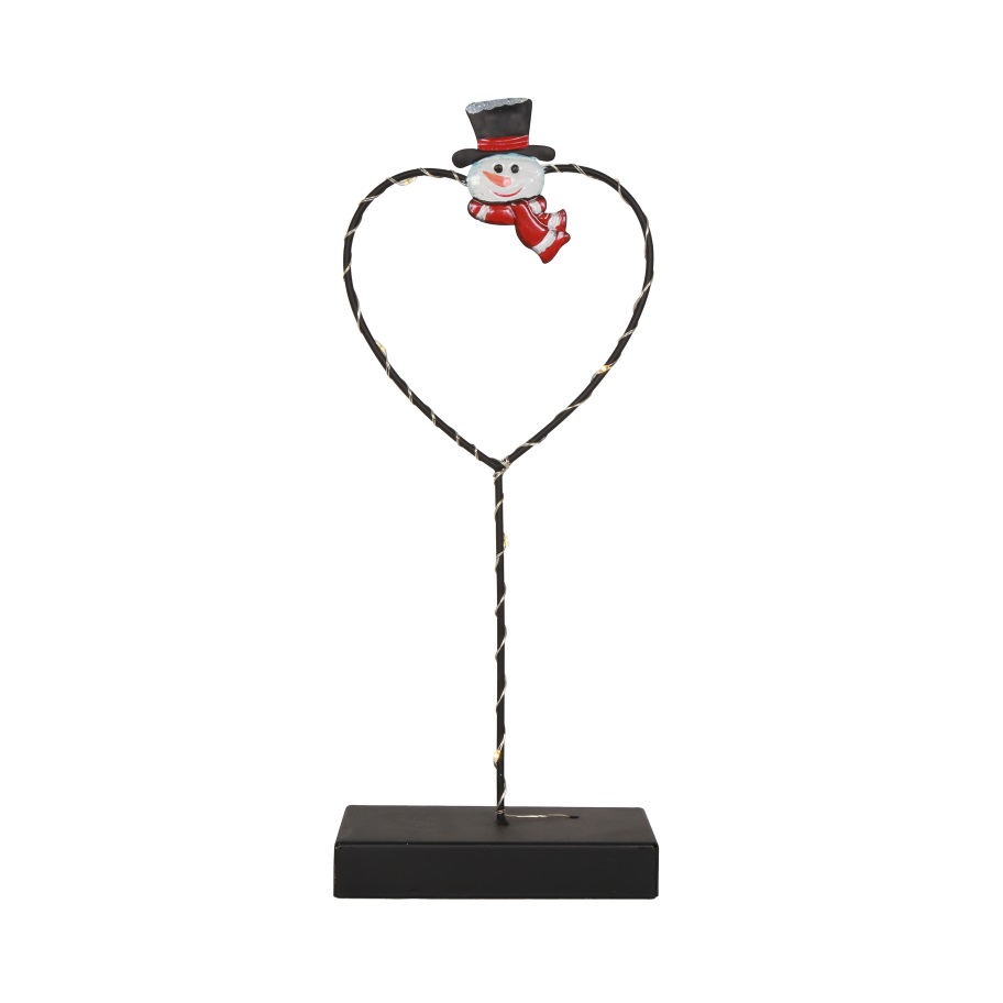 Metal heart snwoman table decoration Item JD27-BY24058