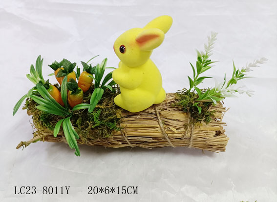 Easter rabbit sit on straw ItemLC23-8011Y