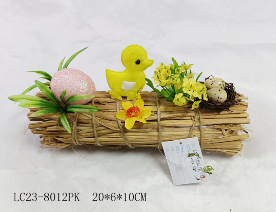 Easter duck sit on straw ItemLC23-8012PK