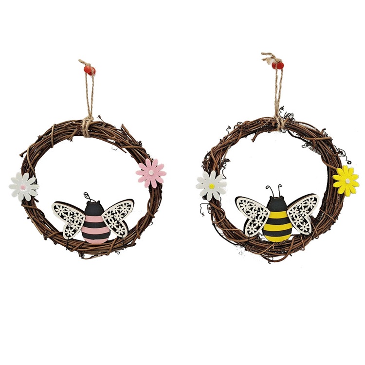 Rattan Wreath Spring Bee Hanging Decoration Item SHY-F9007