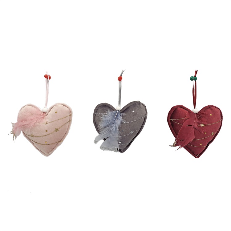 Fabric Christmas Hanging Color Heart Item SHY-W12197